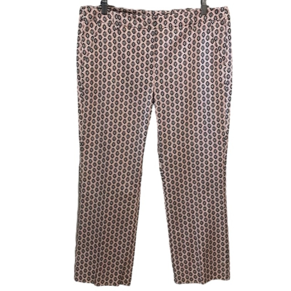 Weekend Max Mara Pink Geometric Capri Flare Fitw19 Size 12
